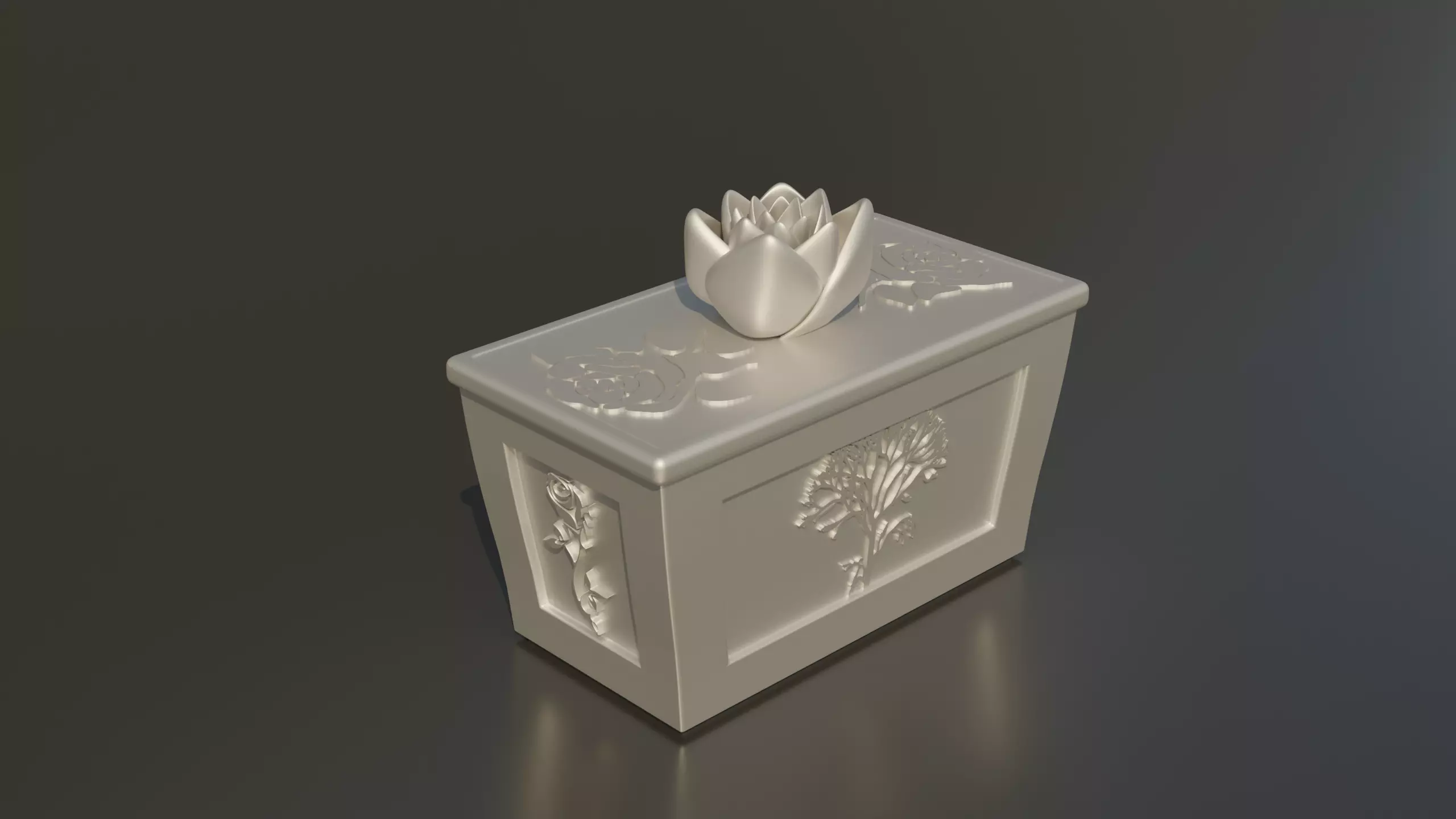 Rose Container with Lid 3D print model_0