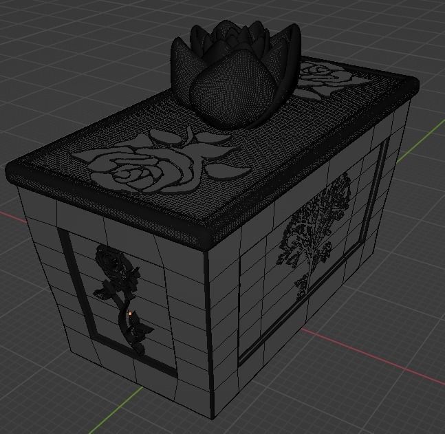 Rose Container with Lid 3D print model_4