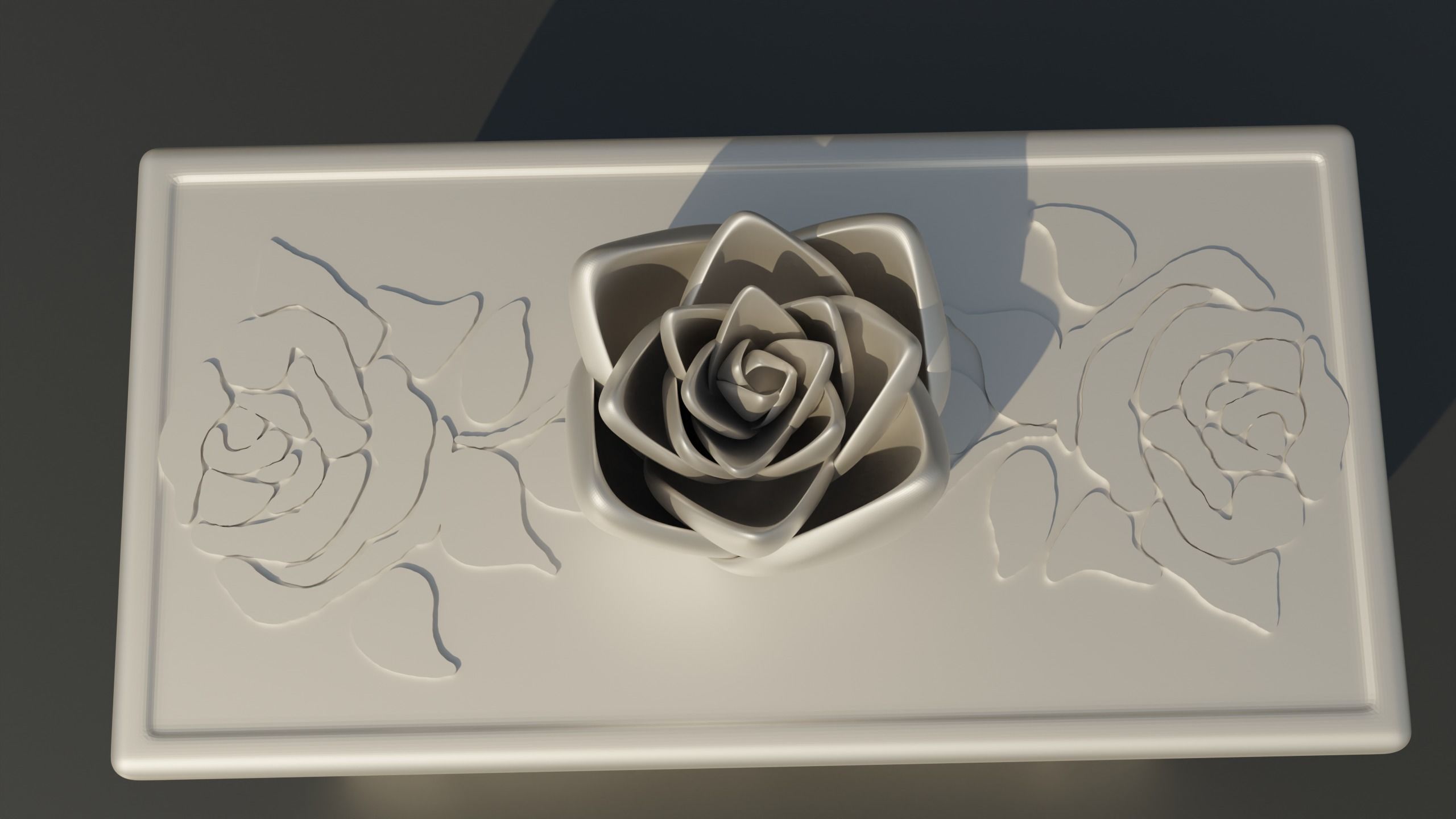 Rose Container with Lid 3D print model_3