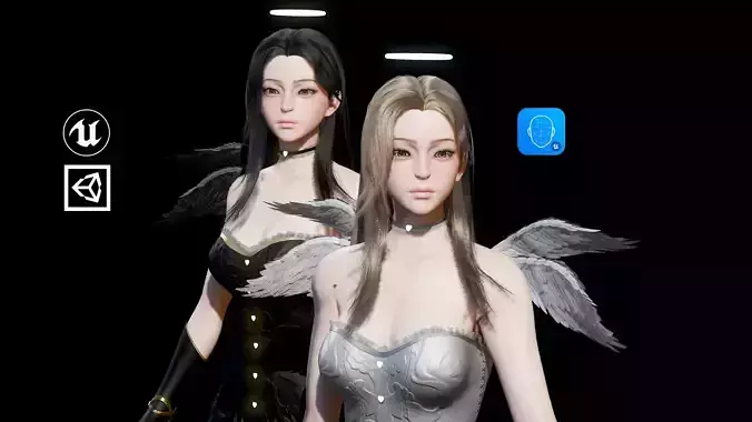 Angel Girl Rin Low-poly 3D model