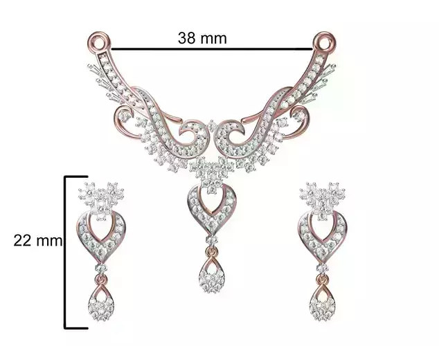 Women Earrings Pendant Set STL JCD Details