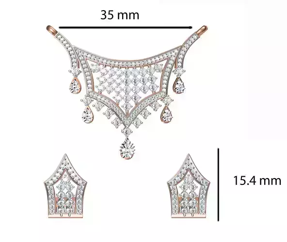 Women Earrings Pendant Set STL JCD Details