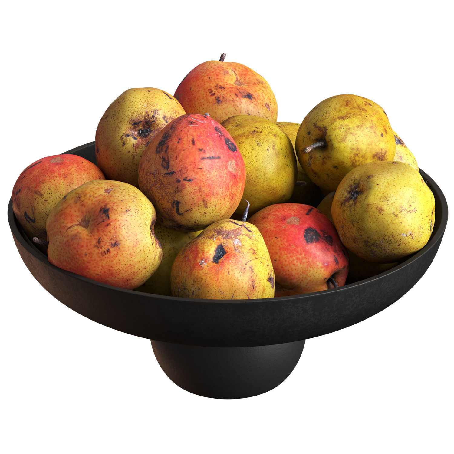 Pear in fruit bowl Low-poly 3D model_1