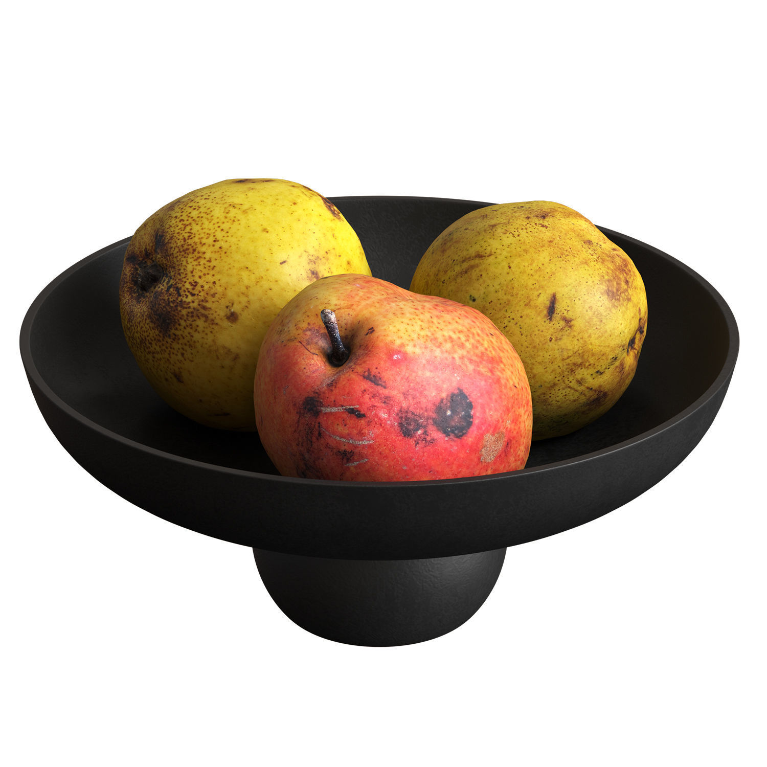 Pear in fruit bowl Low-poly 3D model_3