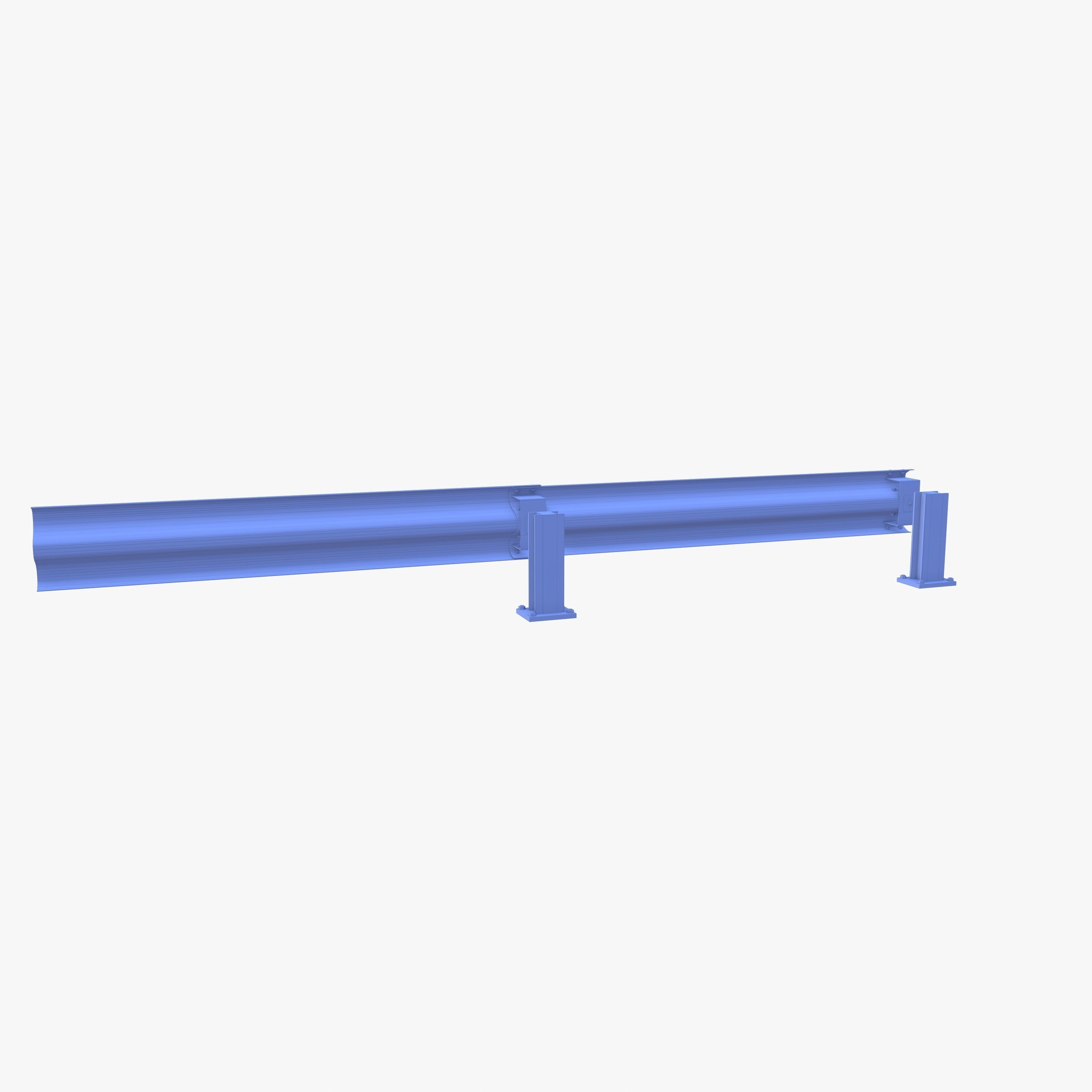 Tileable single sided traffic barrier guardrail V2 Low-poly 3D model_20