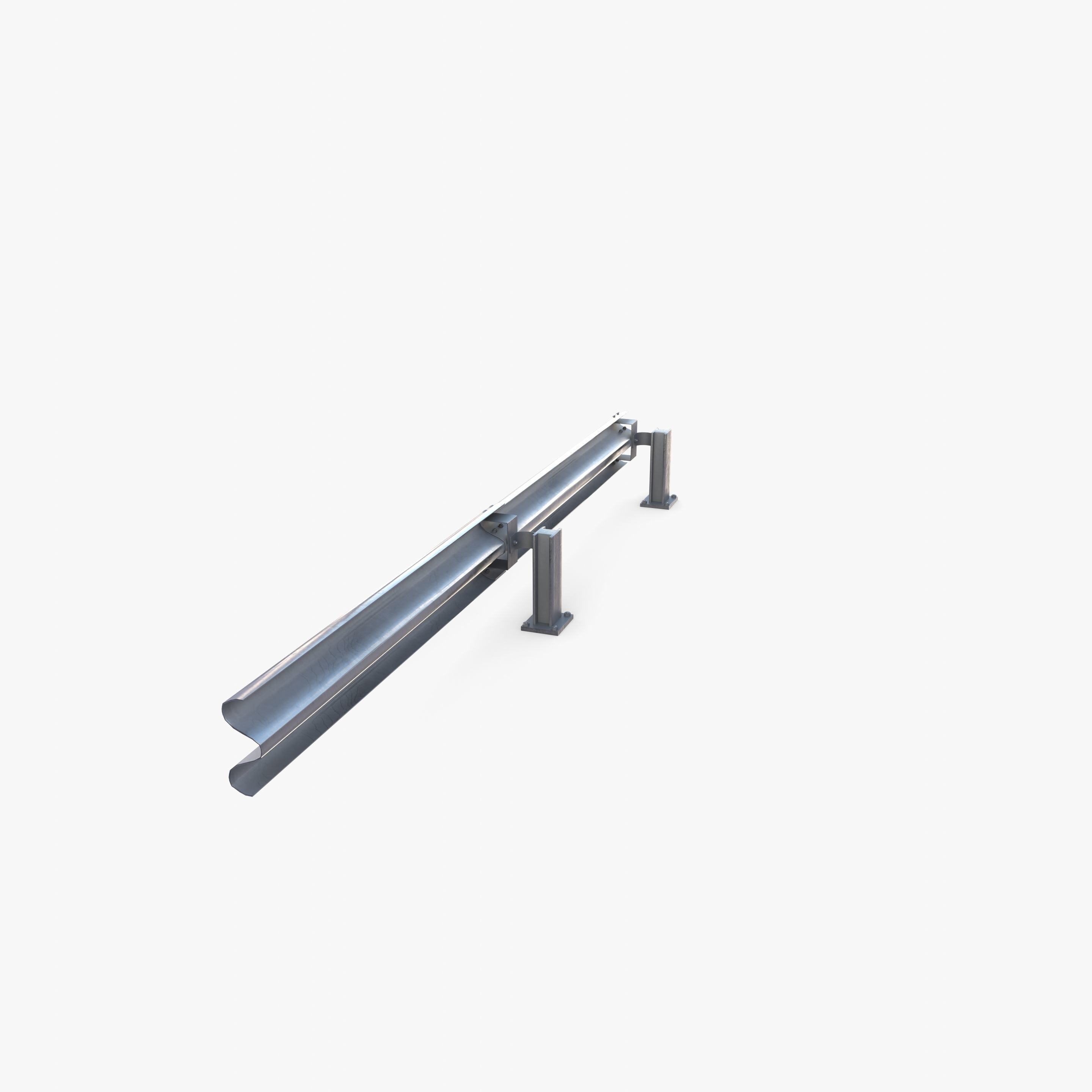 Tileable single sided traffic barrier guardrail V2 Low-poly 3D model_13
