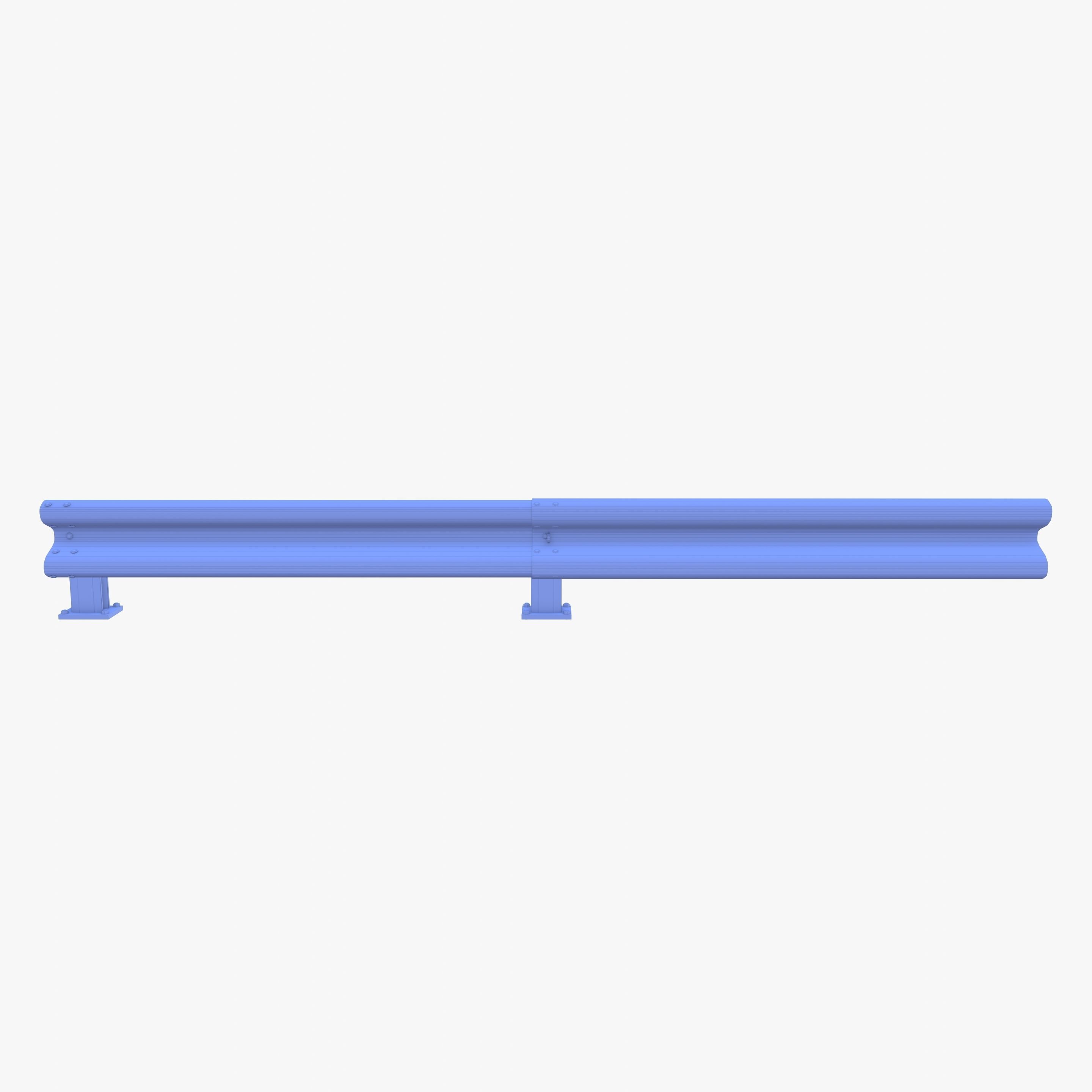 Tileable single sided traffic barrier guardrail V2 Low-poly 3D model_15