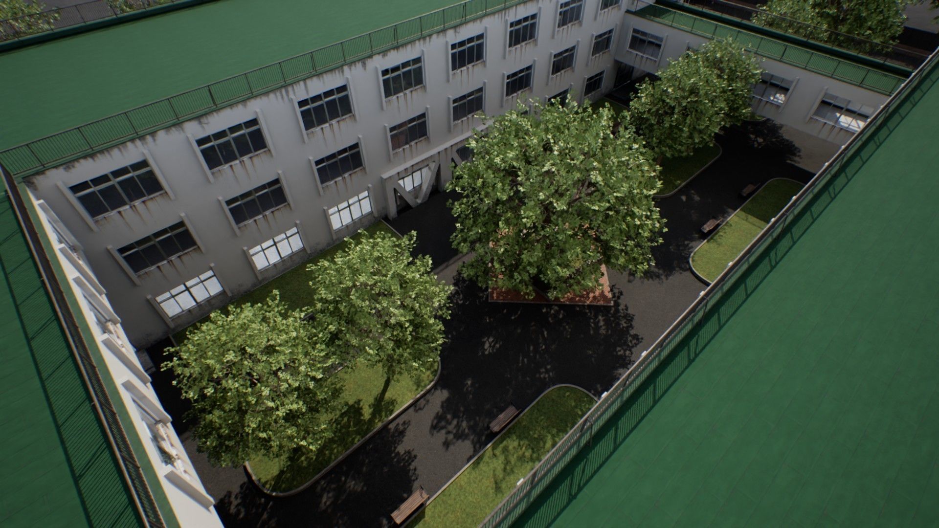 Japanese School Building - Environment Low-poly 3D model_18