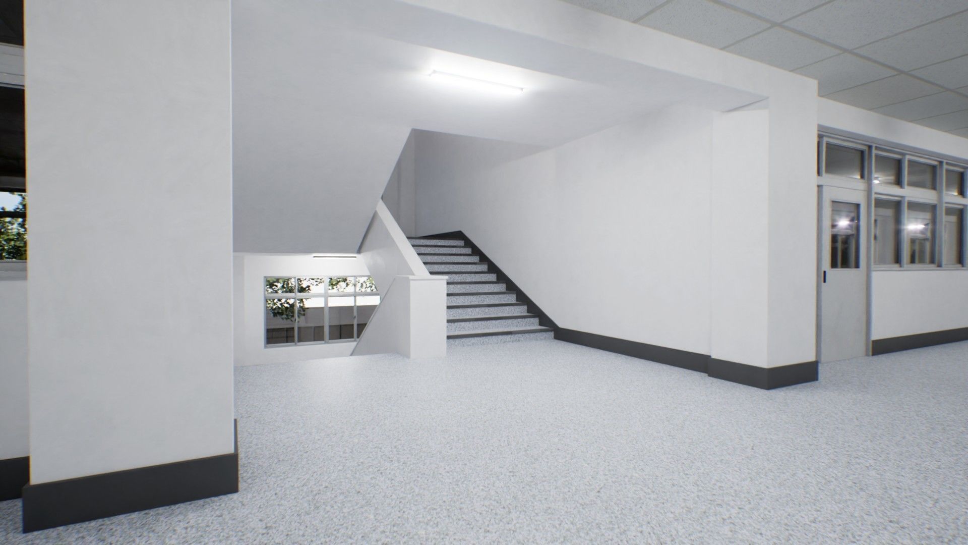 Japanese School Building - Environment Low-poly 3D model_6