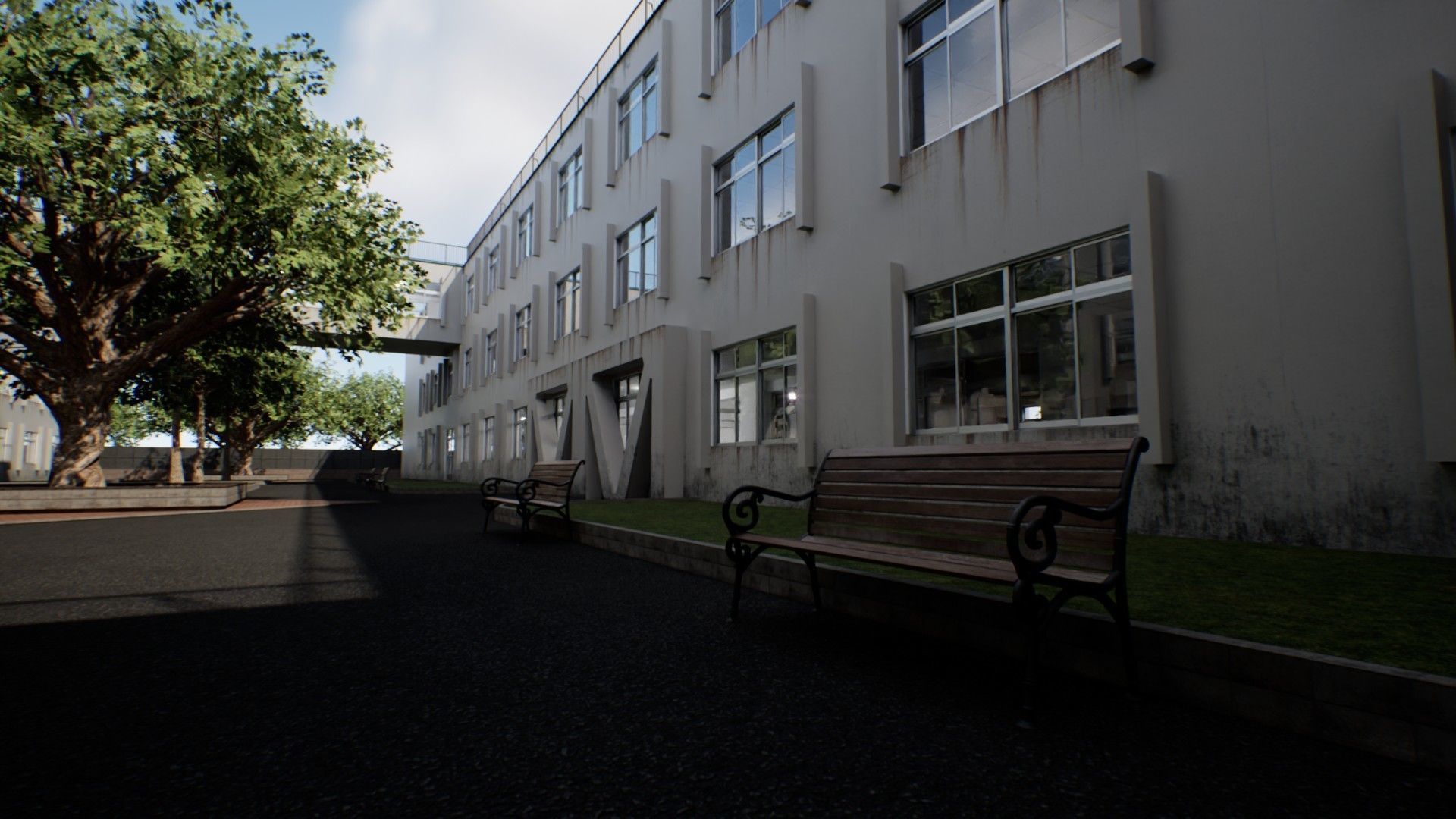 Japanese School Building - Environment Low-poly 3D model_13