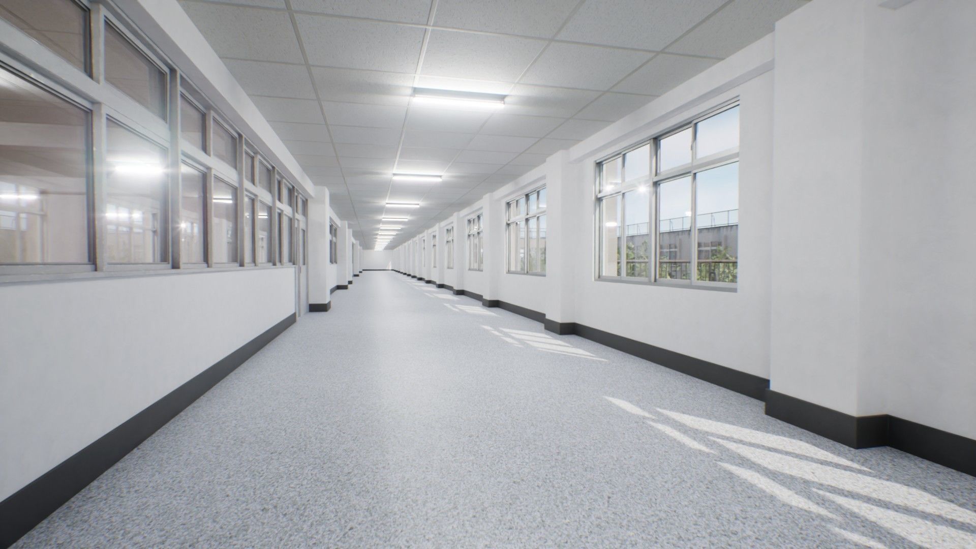 Japanese School Building - Environment Low-poly 3D model_5