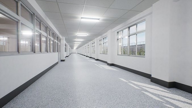 Japanese School Building - Environment Low-poly 3D model 5