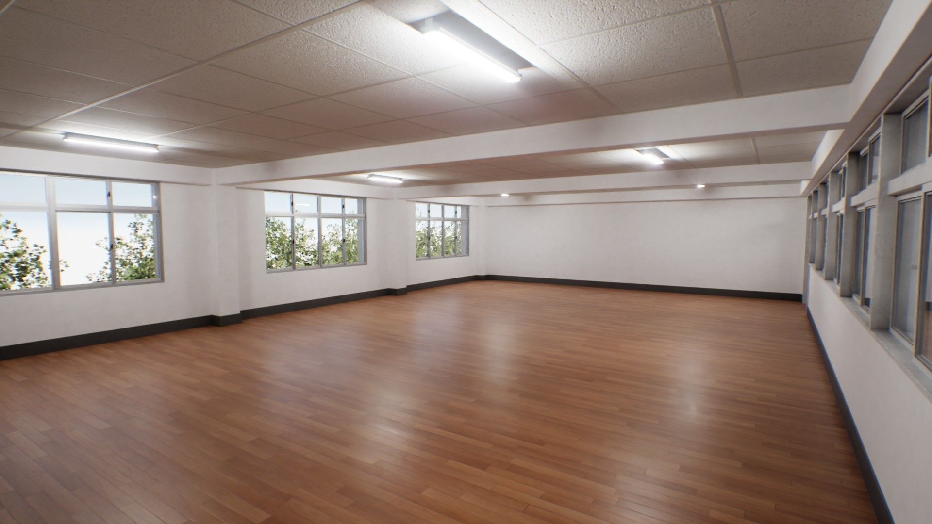 Japanese School Building - Environment Low-poly 3D model_3