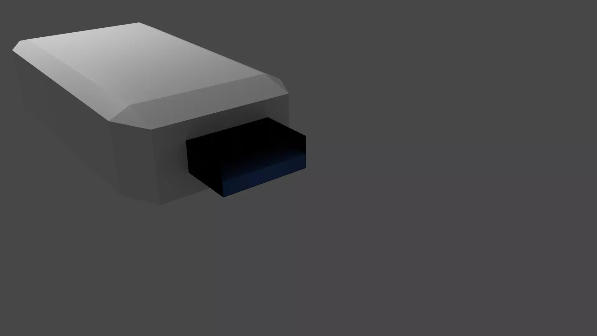 Simple USB DRIVE Low-poly 3D model_0
