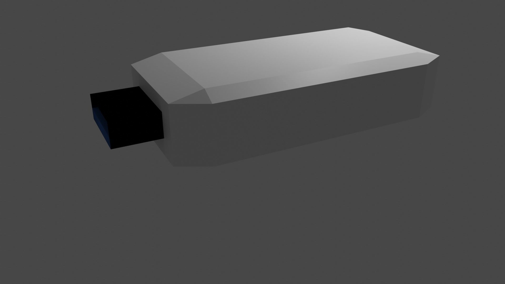Simple USB DRIVE Low-poly 3D model_2