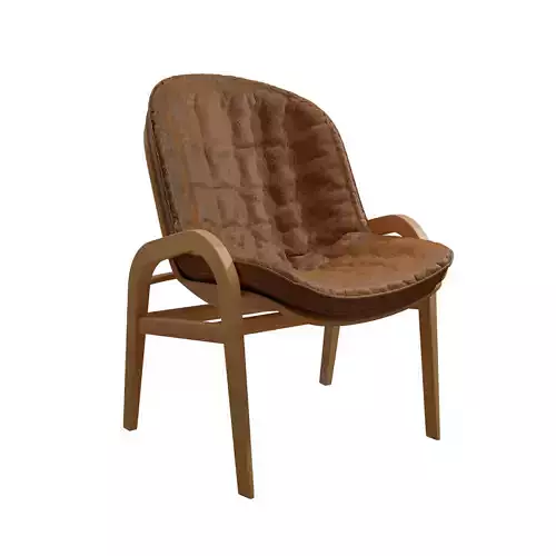 Retro stye brown leather with wooden  structure