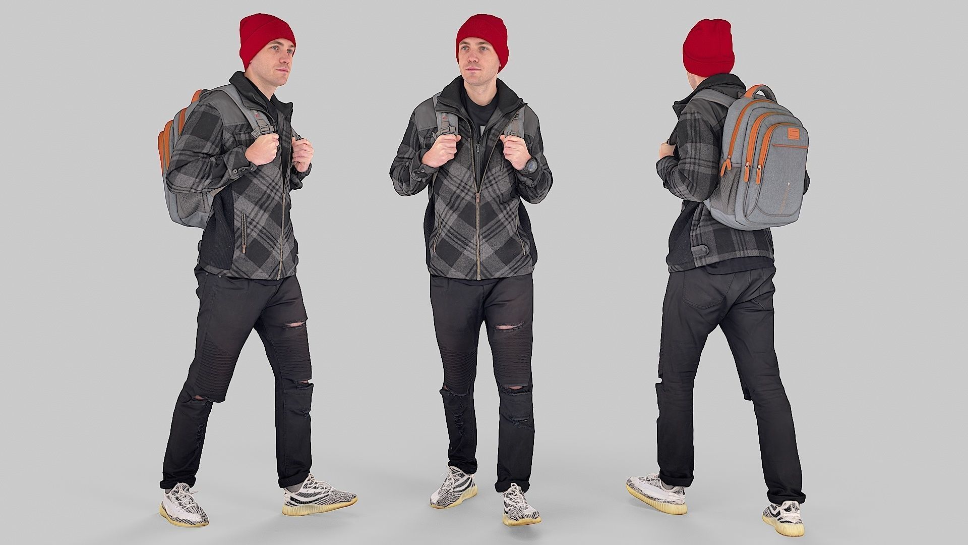 Student of Autumn Steps 3D model_1