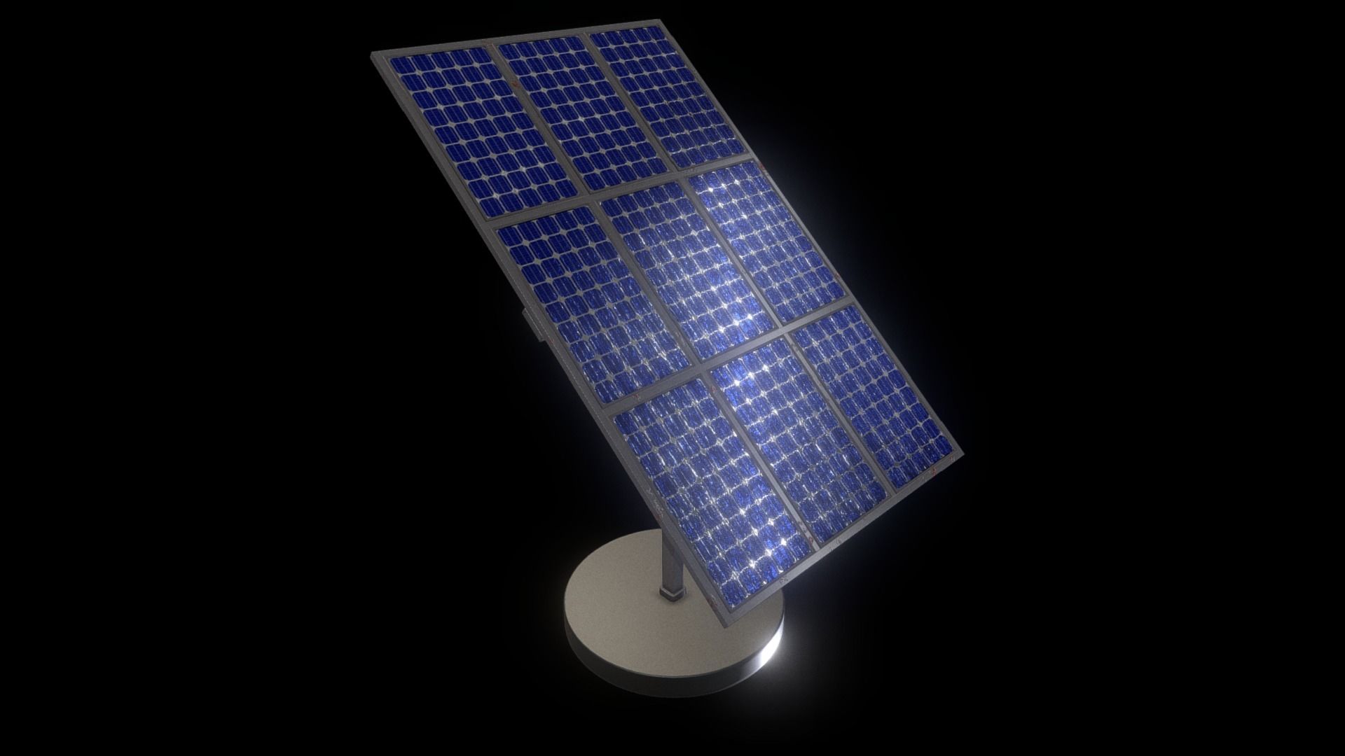 low poly solar panel 3 maps optimized gameready Low-poly 3D model_6