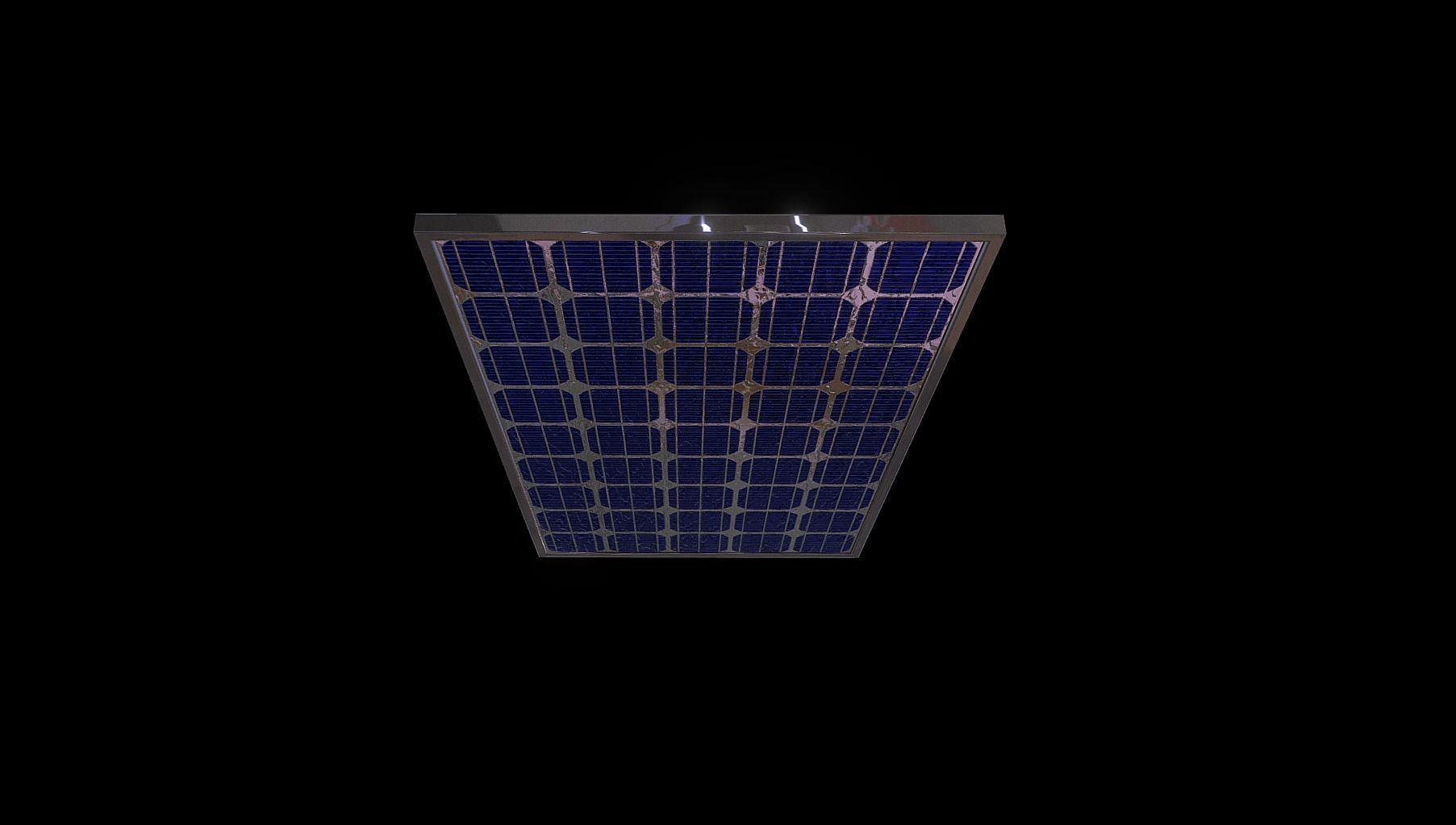 low poly solar panel 3 maps optimized gameready Low-poly 3D model_8
