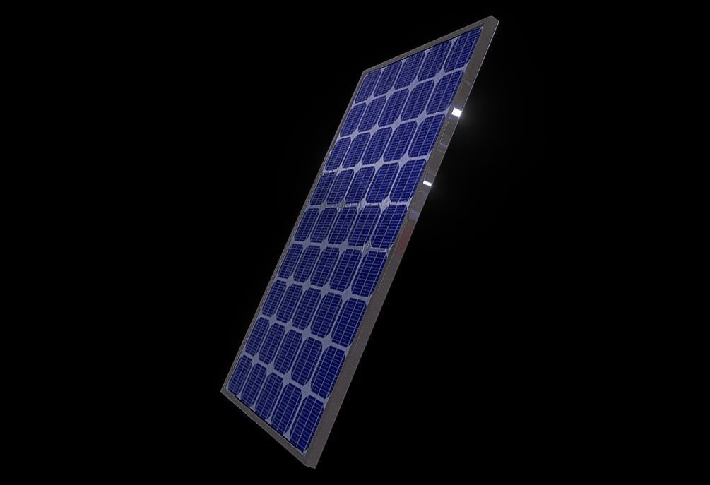 low poly solar panel 3 maps optimized gameready Low-poly 3D model_7