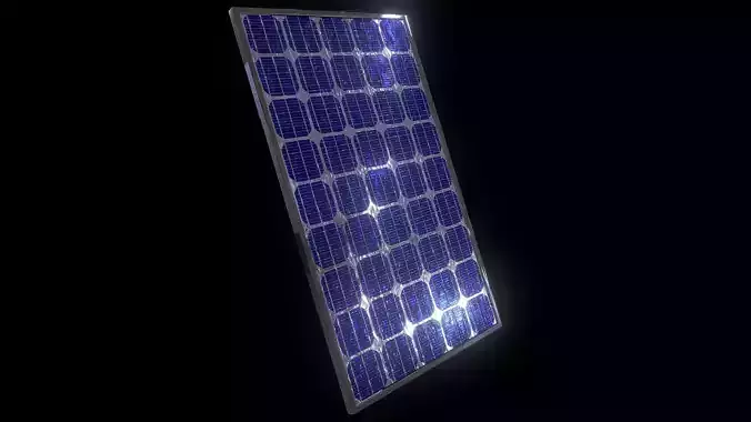low poly solar panel 3 maps optimized gameready