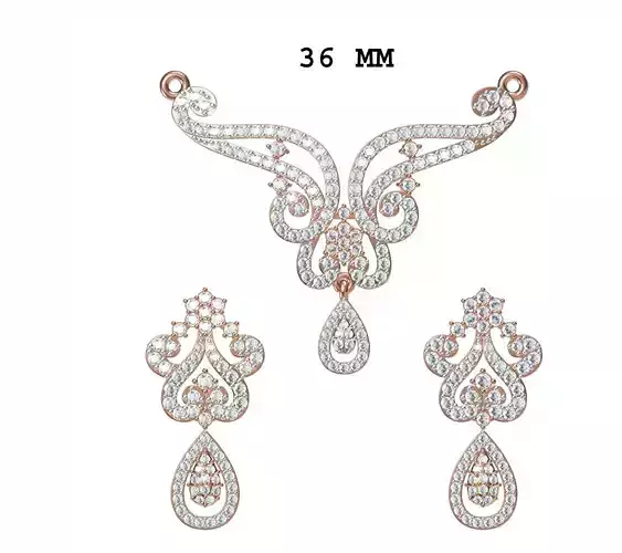Women Earrings Pendant Set STL JCD Details