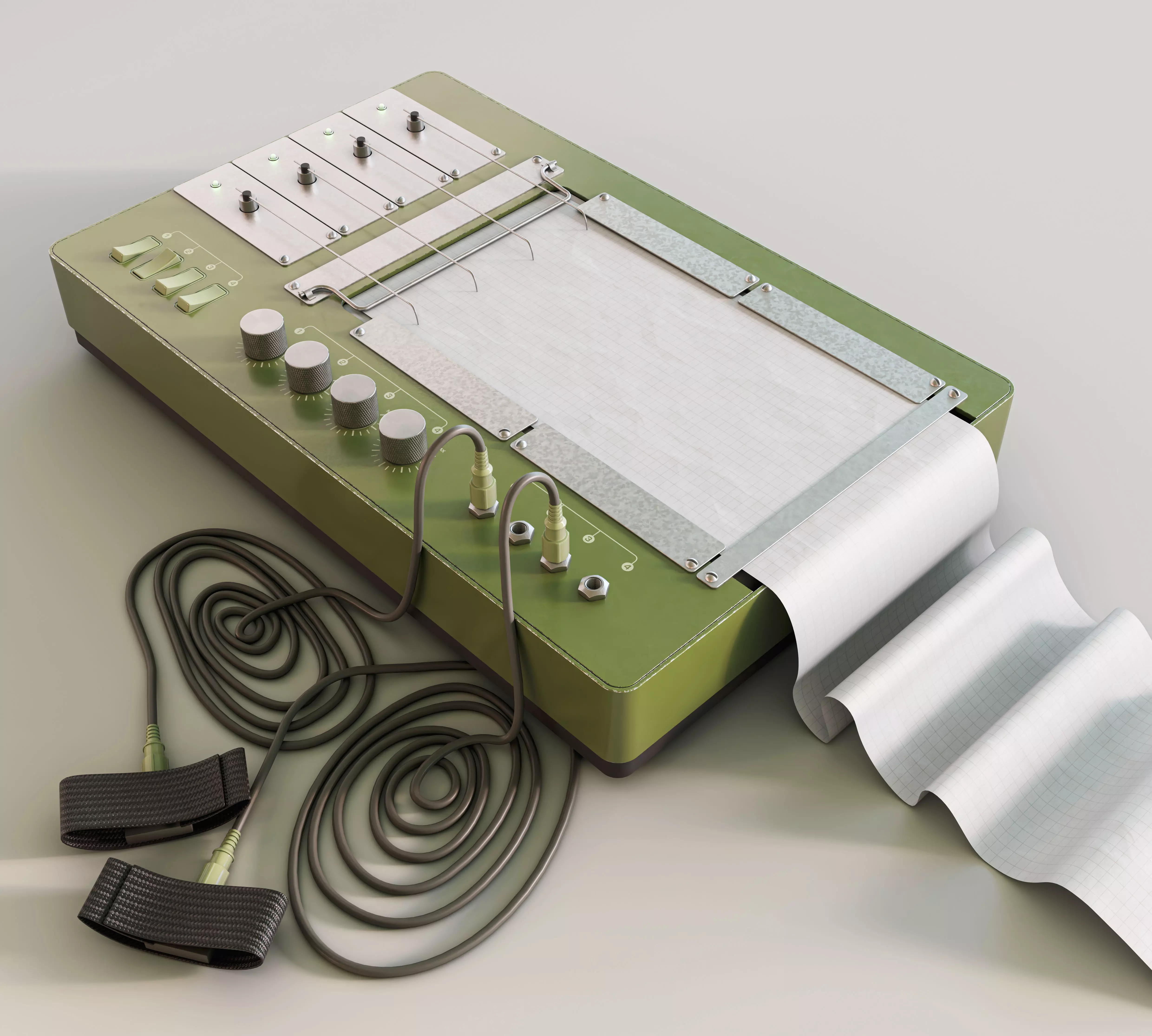 Polygraph Lie Detector Kit 3D model_0