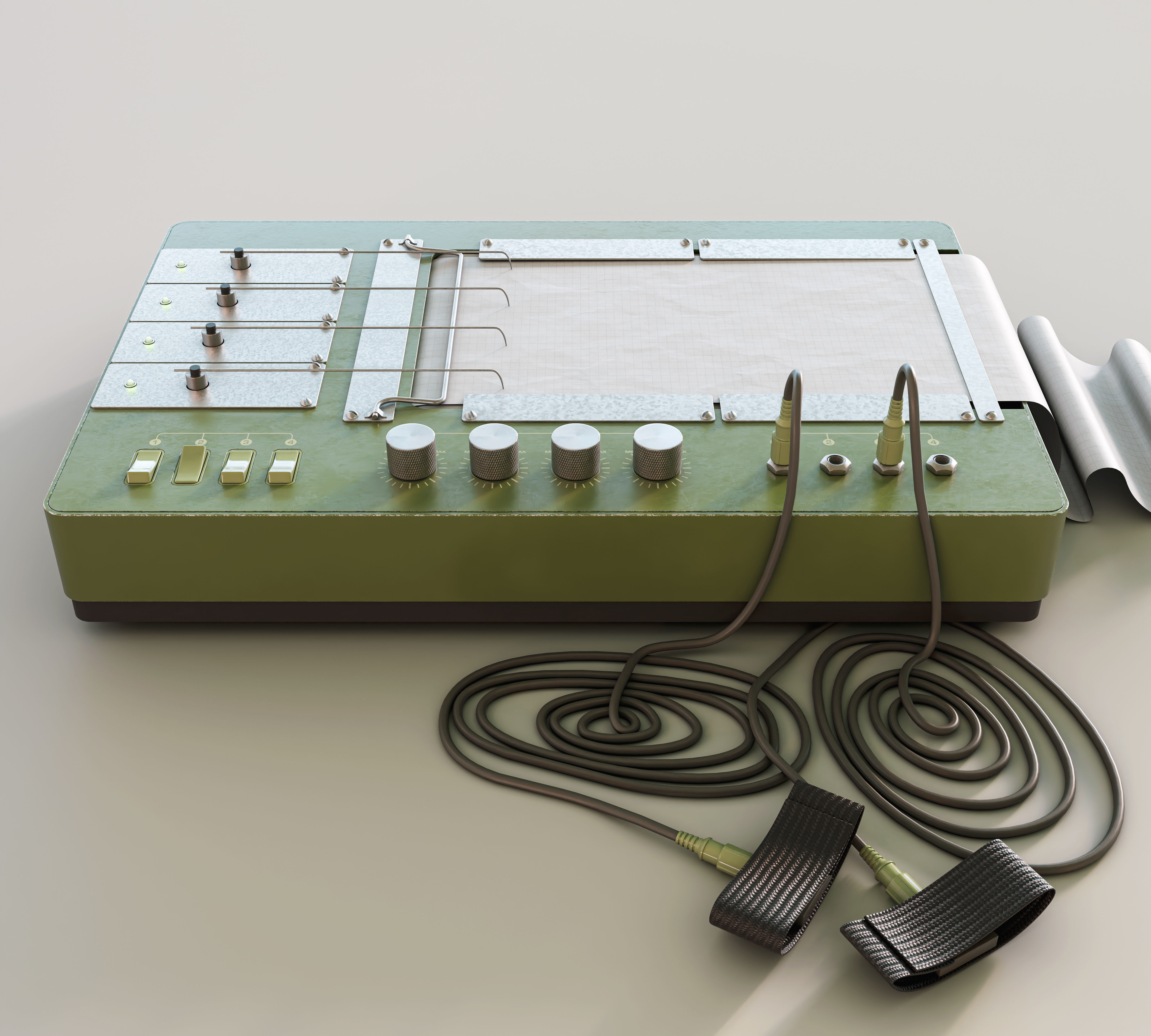 Polygraph Lie Detector Kit 3D model_4