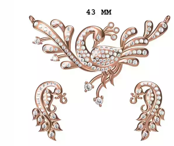 Women Earrings Pendant Set STL JCD Details