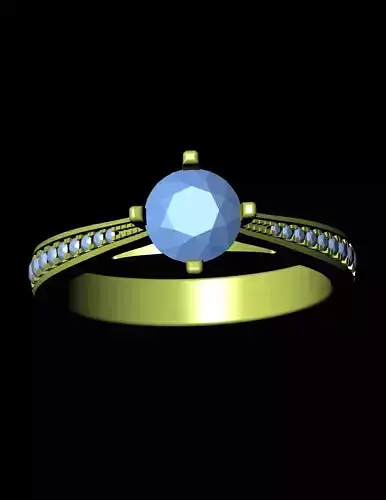 Diamond Solitaire Ring Jewellery for Women 3D print model