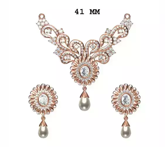 Women Earrings Pendant Set STL JCD Details