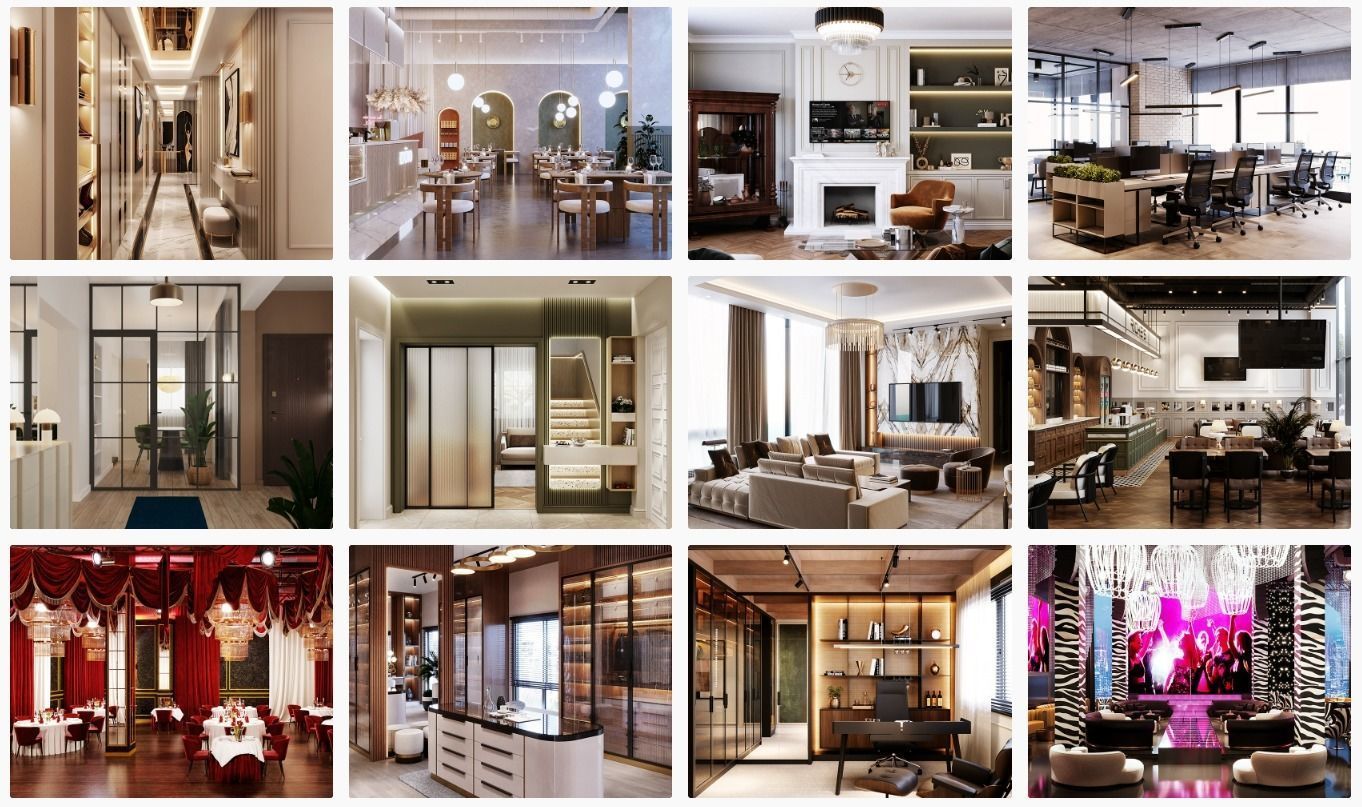 Cafe restaurant interior design 3D model_15