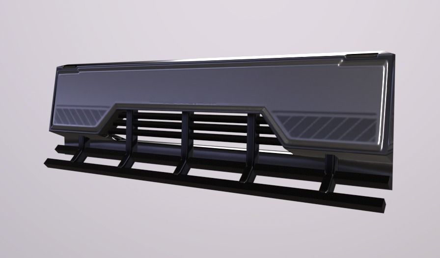 Fence Sci Fi Low-poly 3D model_3