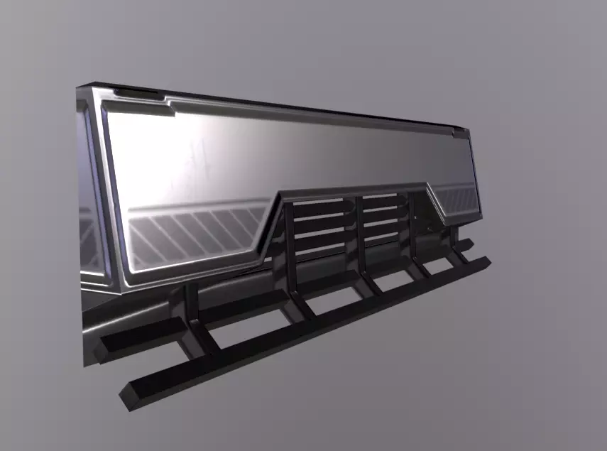 Fence Sci Fi Low-poly 3D model_0