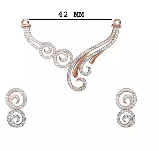 Women Earrings Pendant Set STL JCD Details