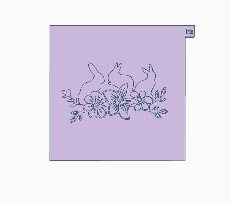 Combo x 28 Texturizadores Pascua COnejo Zanahoria Huevo Cruz  3D print model_5