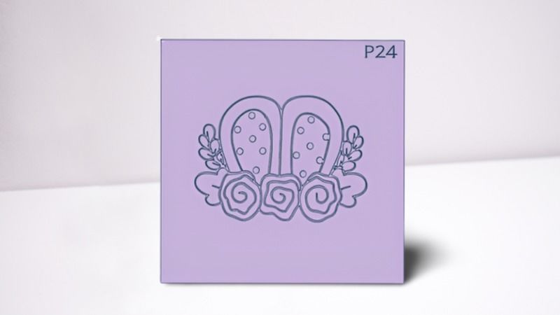 Combo x 28 Texturizadores Pascua COnejo Zanahoria Huevo Cruz  3D print model_15