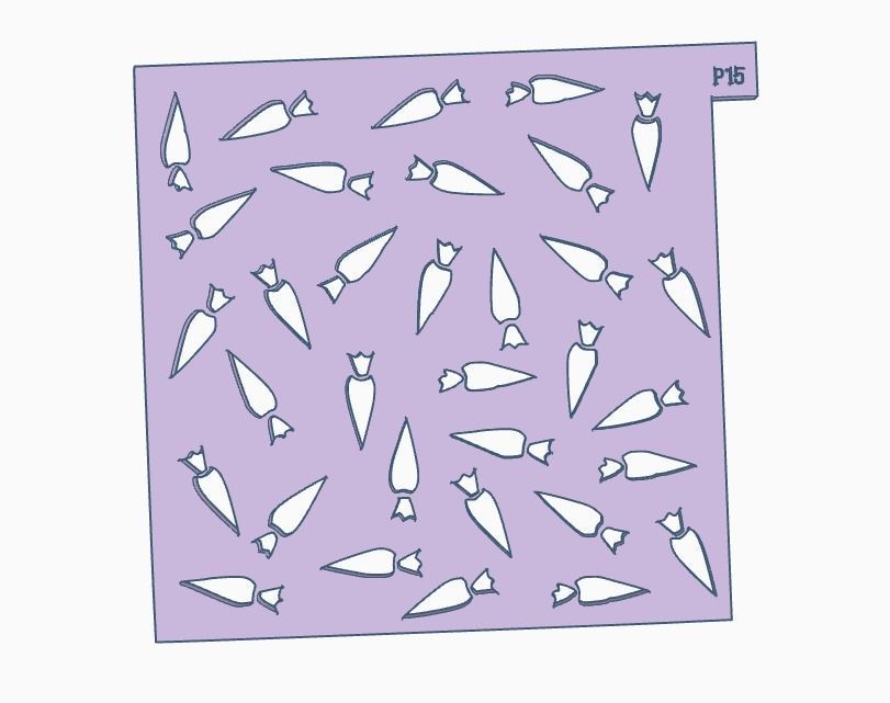 Combo x 28 Texturizadores Pascua COnejo Zanahoria Huevo Cruz  3D print model_4