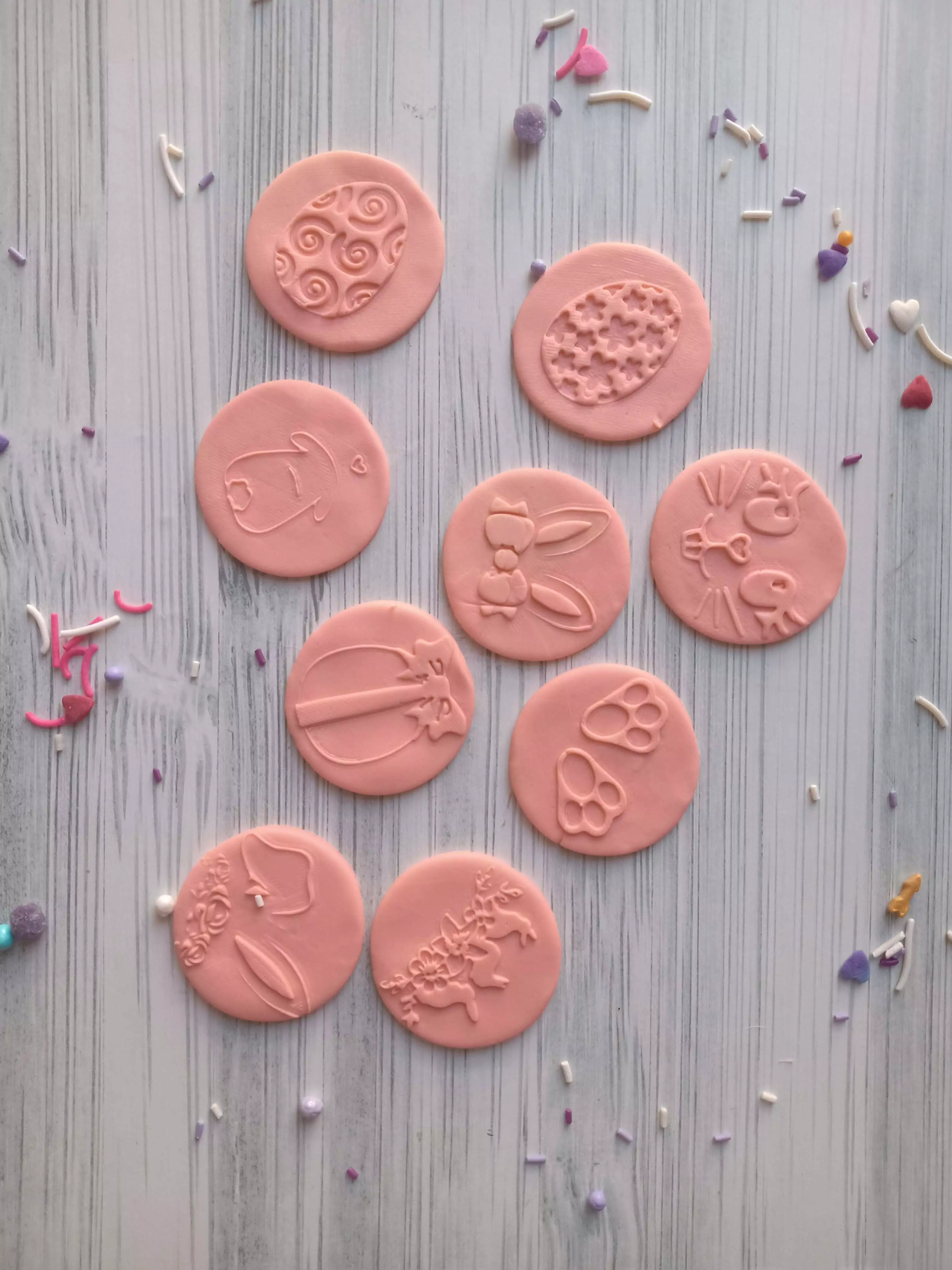 Set x 9 Mini Texturizadores Pascua Conejo Huevo Textura  3D print model_0