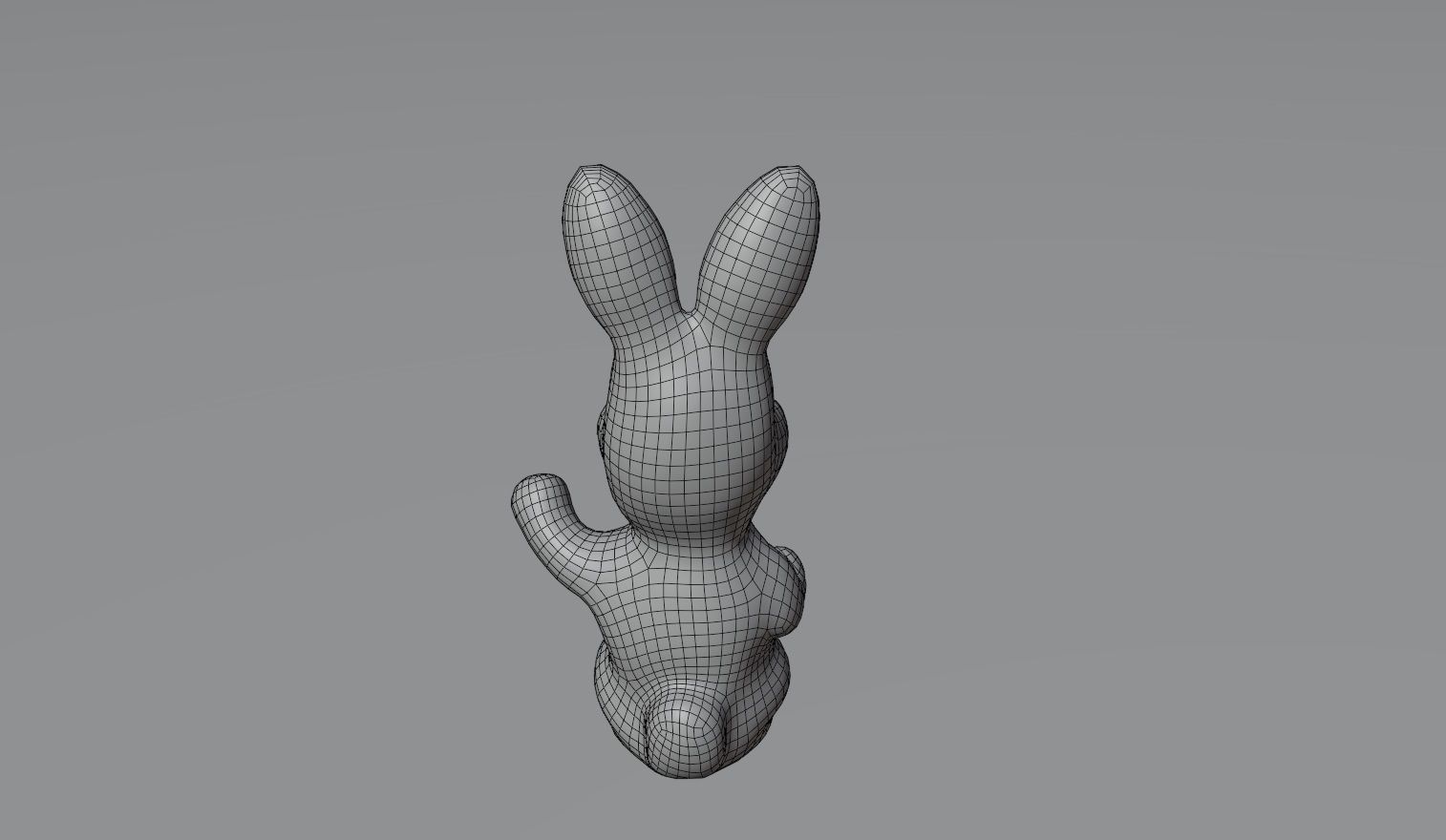 Old rubber toy rabbit from USSR Low-poly 3D model_12