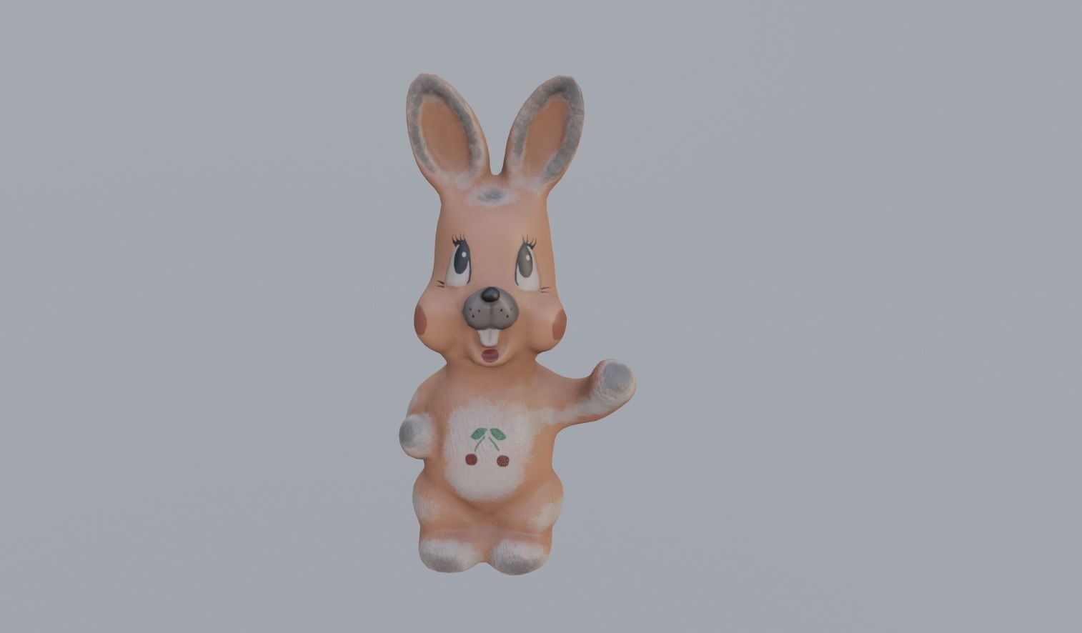 Old rubber toy rabbit from USSR Low-poly 3D model_13