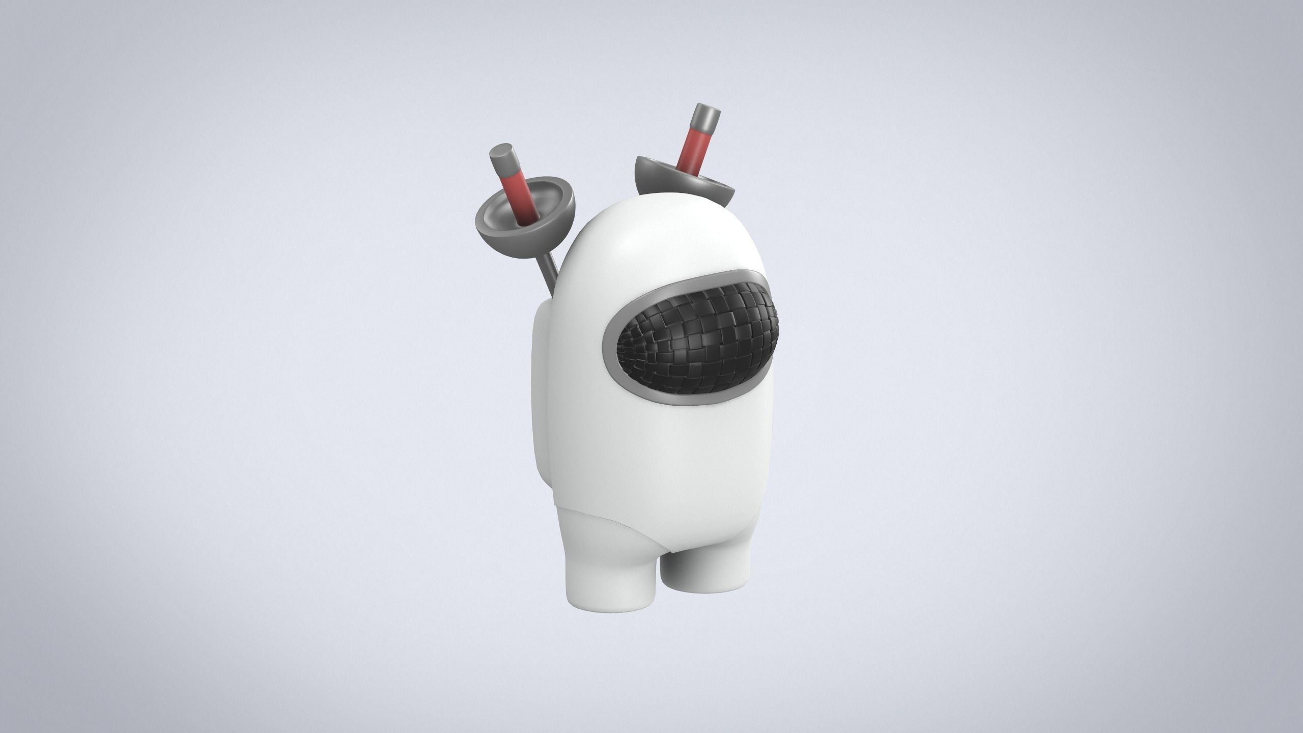 Figure among us fencer easy print 3D model 3D print model_1