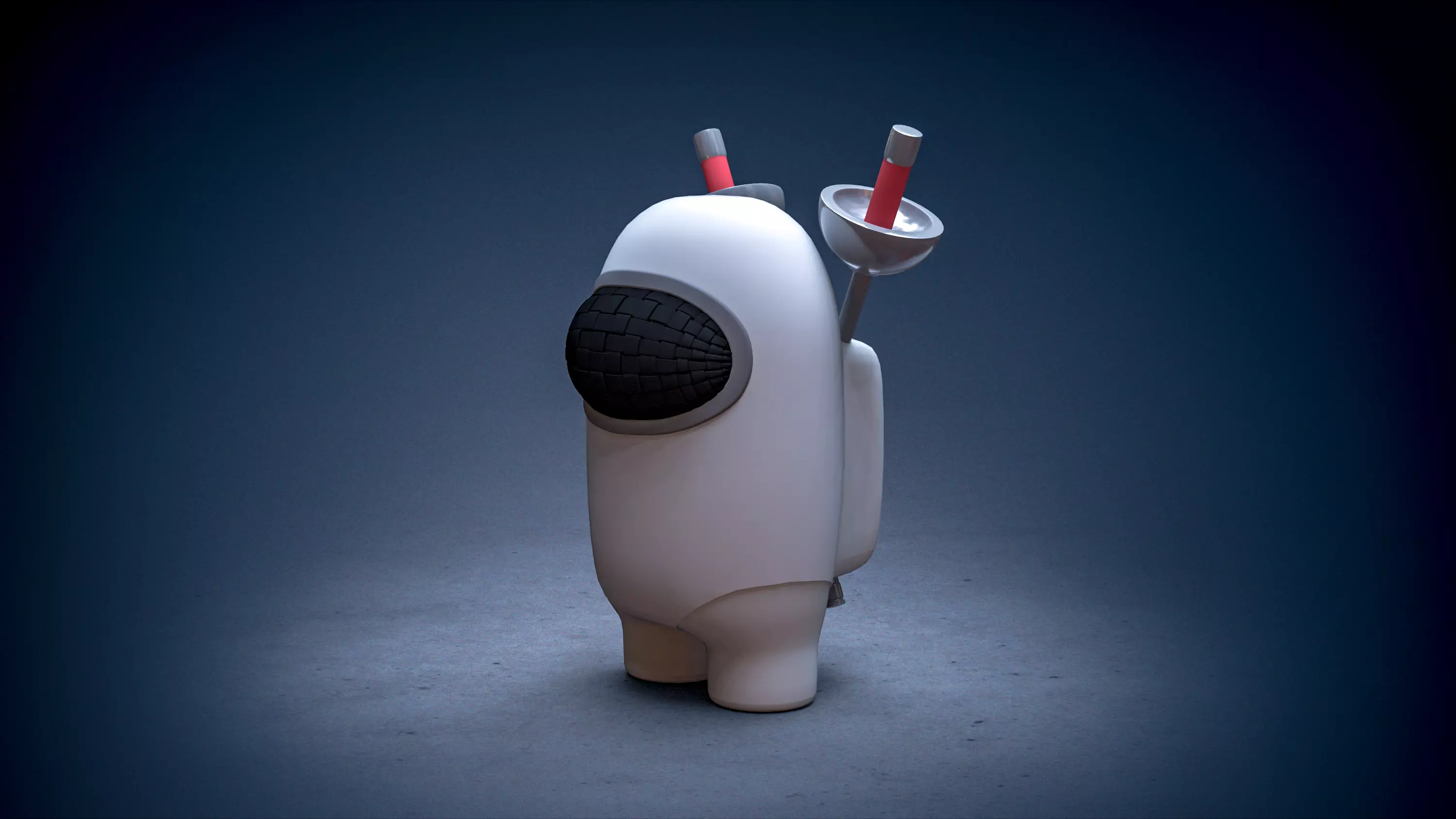 Figure among us fencer easy print 3D model 3D print model_0