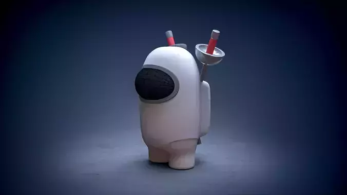 Figure among us fencer easy print 3D model 3D print model