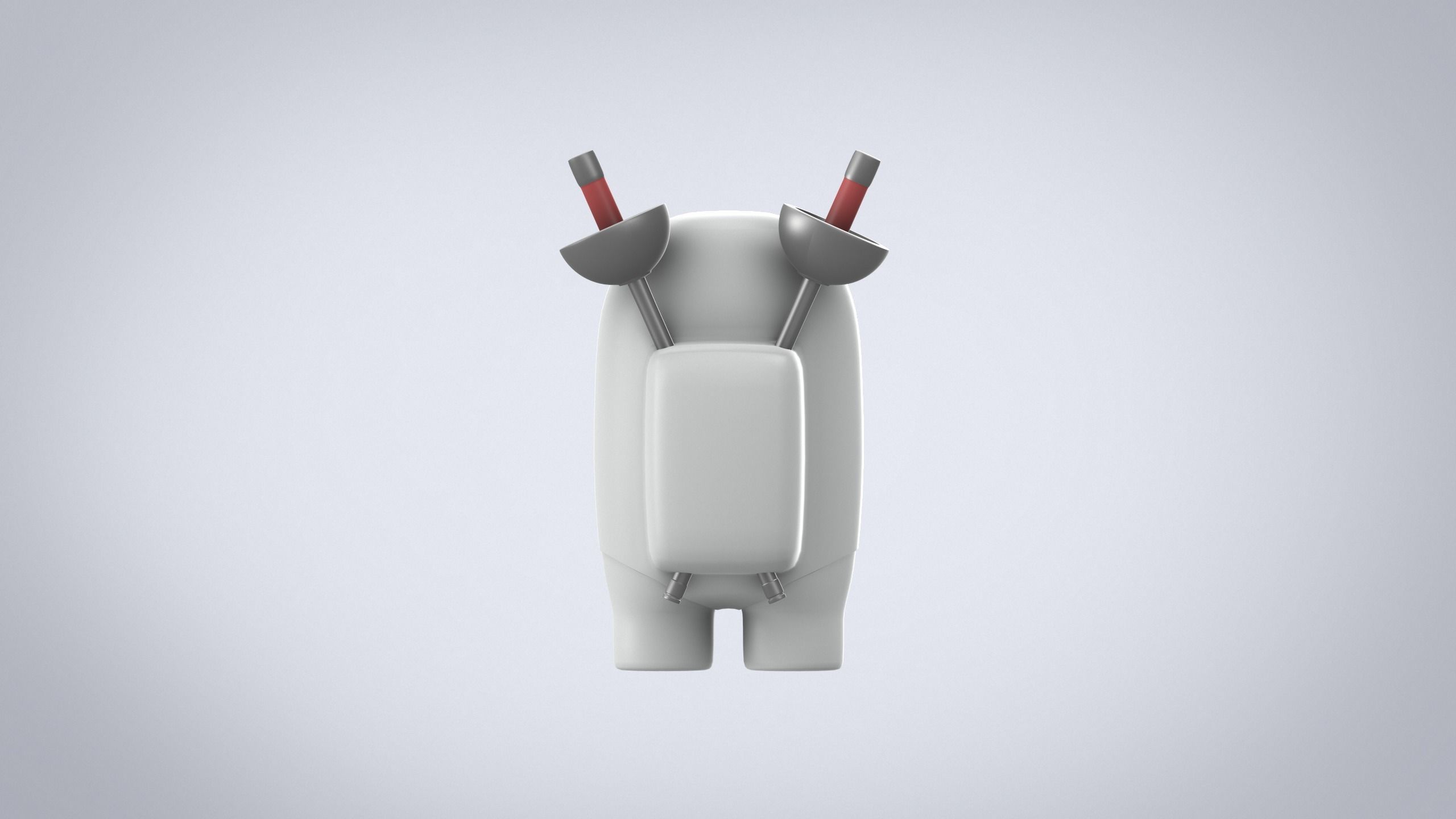 Figure among us fencer easy print 3D model 3D print model_4