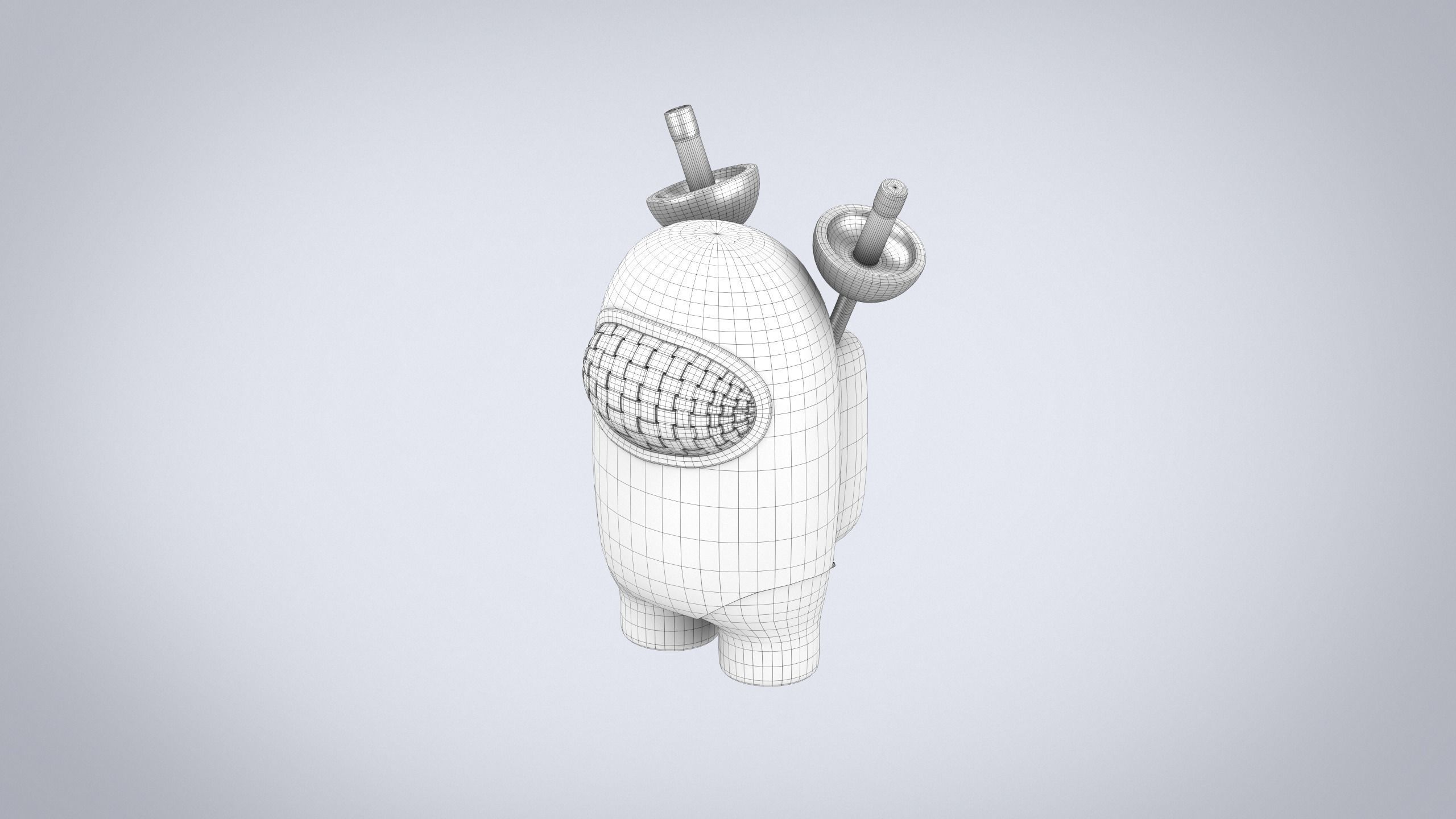 Figure among us fencer easy print 3D model 3D print model_10