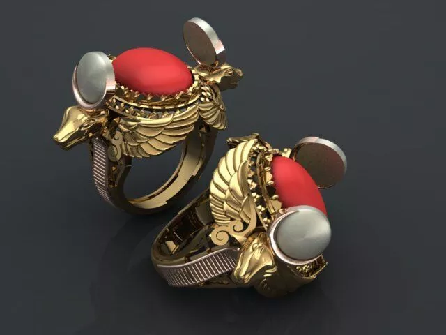 Ring of the pharaonic god Anubis 3D print model