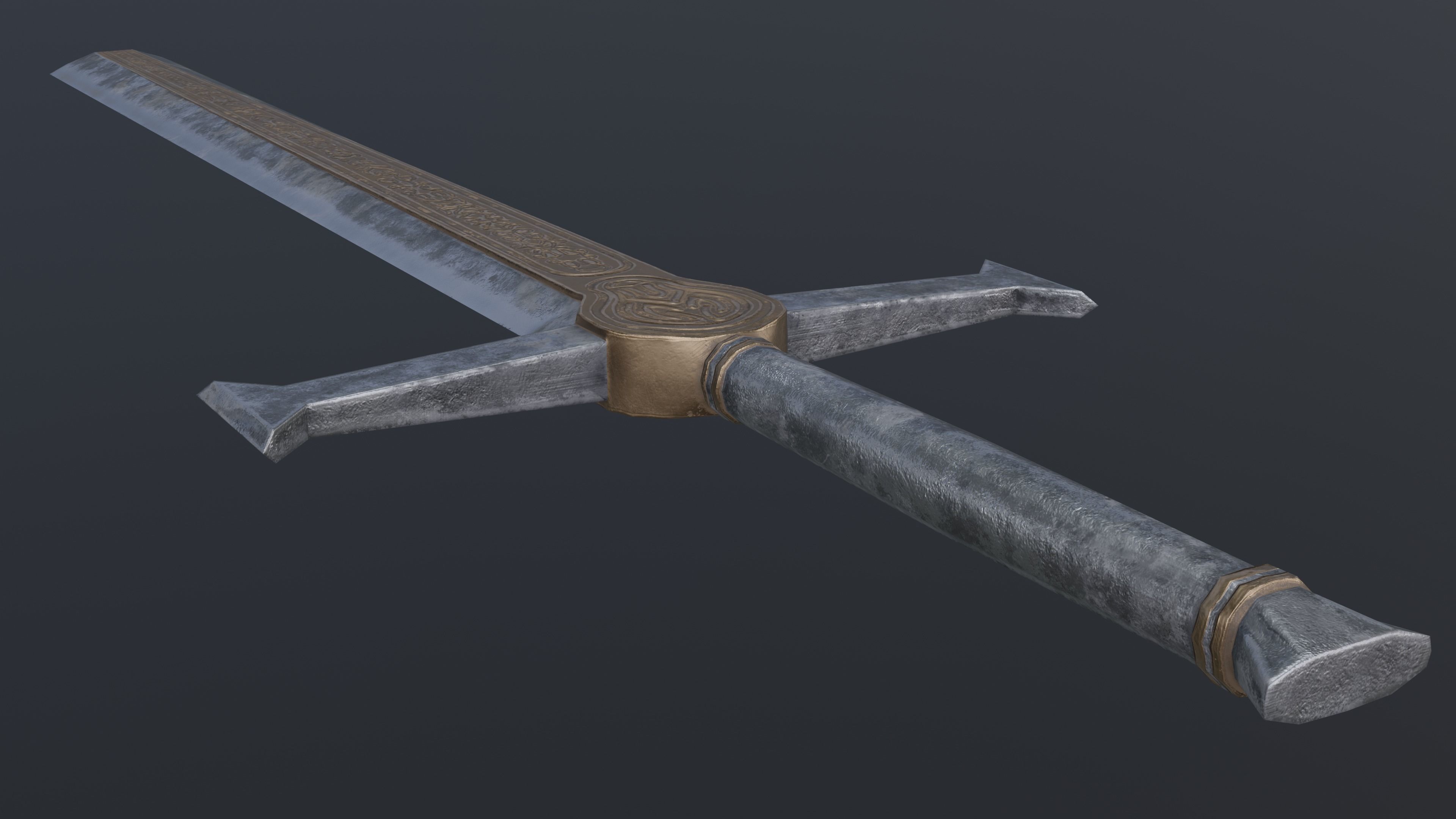 Sword 10 Low-poly 3D model_6