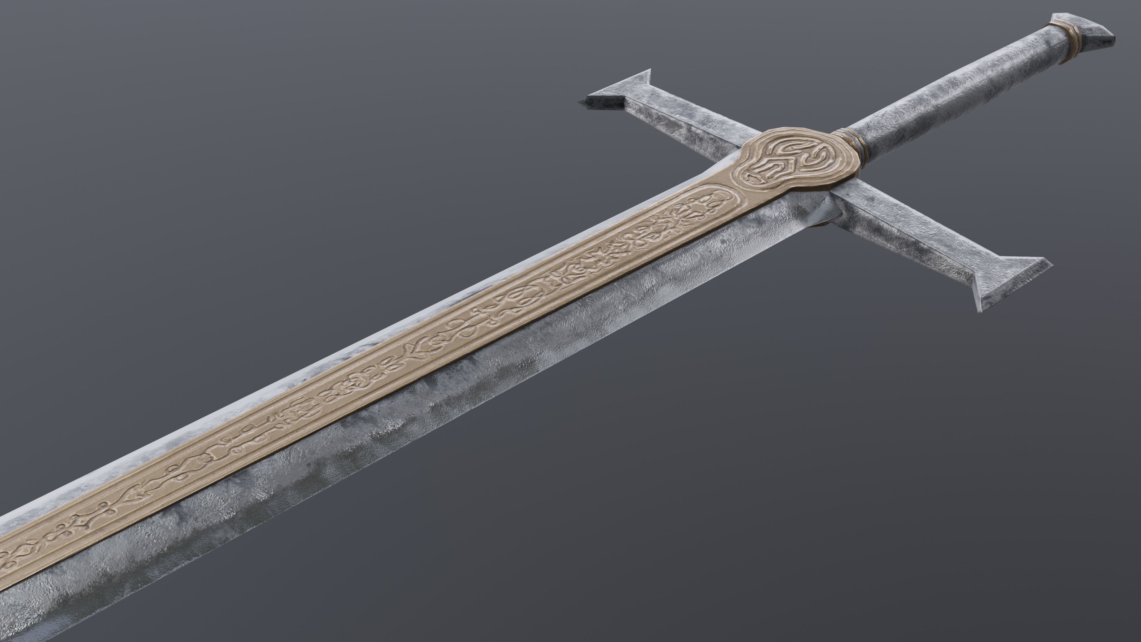 Sword 10 Low-poly 3D model_2