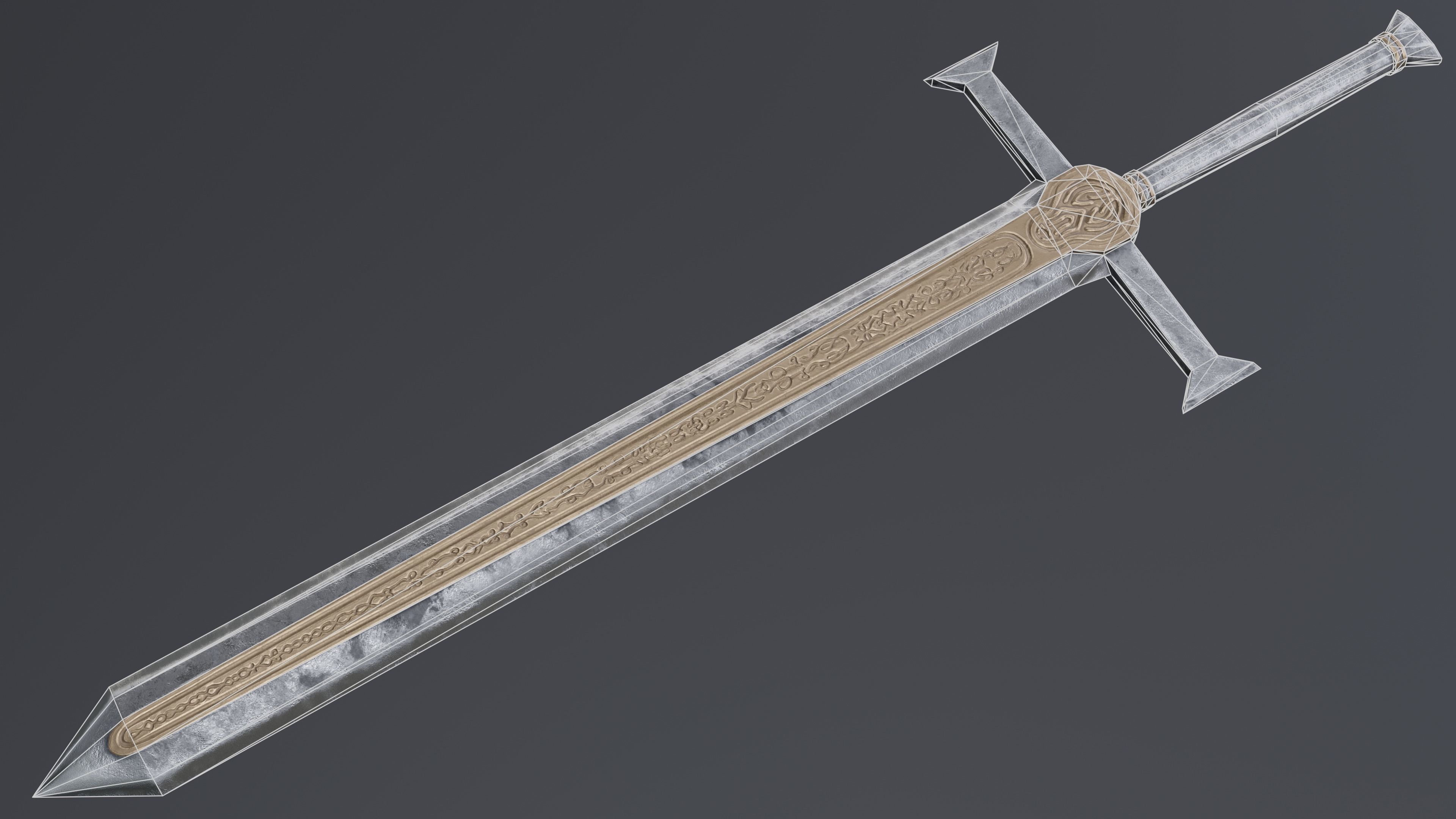 Sword 10 Low-poly 3D model_8